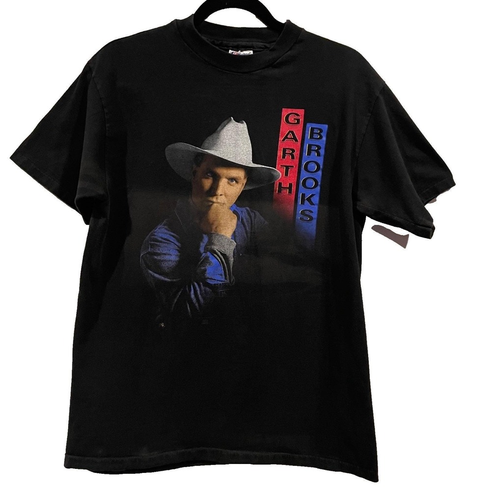 Vtg Garth Brooks 1993 Concert Tee Hanes Beefy-T Black Men's M‎ (38–40)